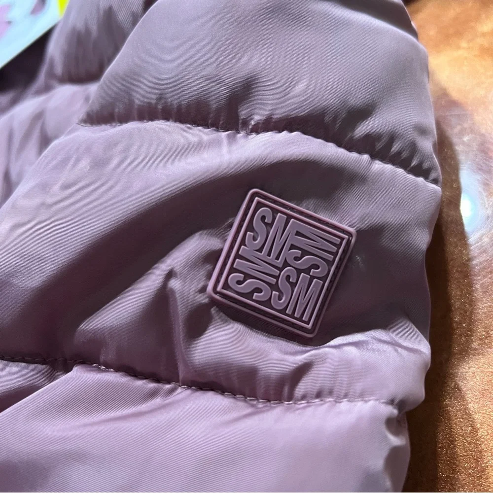NWT Steve Madden Reversible Hooded Parka Fleece White Rose Pink small 7/8